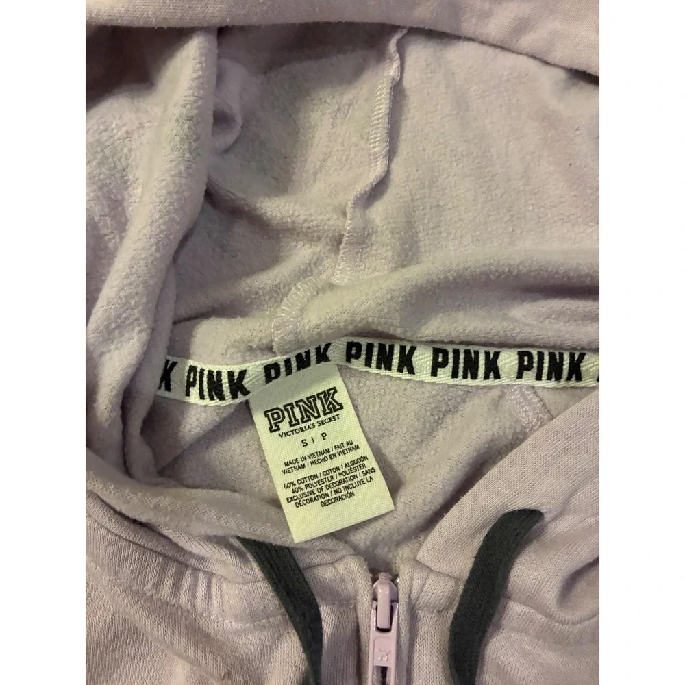 Victorias Secret PINK Full‎ Zip Hoodie Lavender Purple Dog Logo Y2K Small